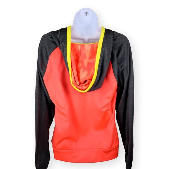 BCG Womens Performance Coral Pink Gray Colorblock Hoodie L - Picture 6 of 7